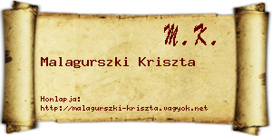 Malagurszki Kriszta névjegykártya